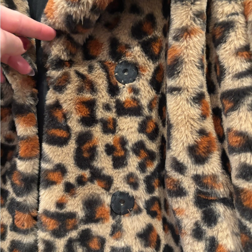 UGG Leopard Print Faux Fur Teddy Jacket - Tan, Black, Brown - Picture 2 of 7